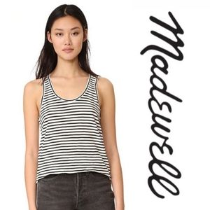 Madewell | Whisper Cotton Scoop Tank in Wentworth Stripe | Item G2707